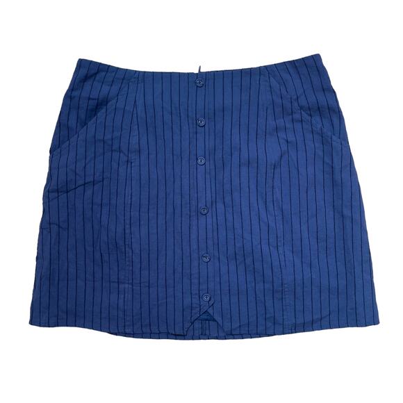 Charlie Holiday Camila Mini Skirt Pinstripe Navy Skirt Size US 8 - Picture 2 of 4
